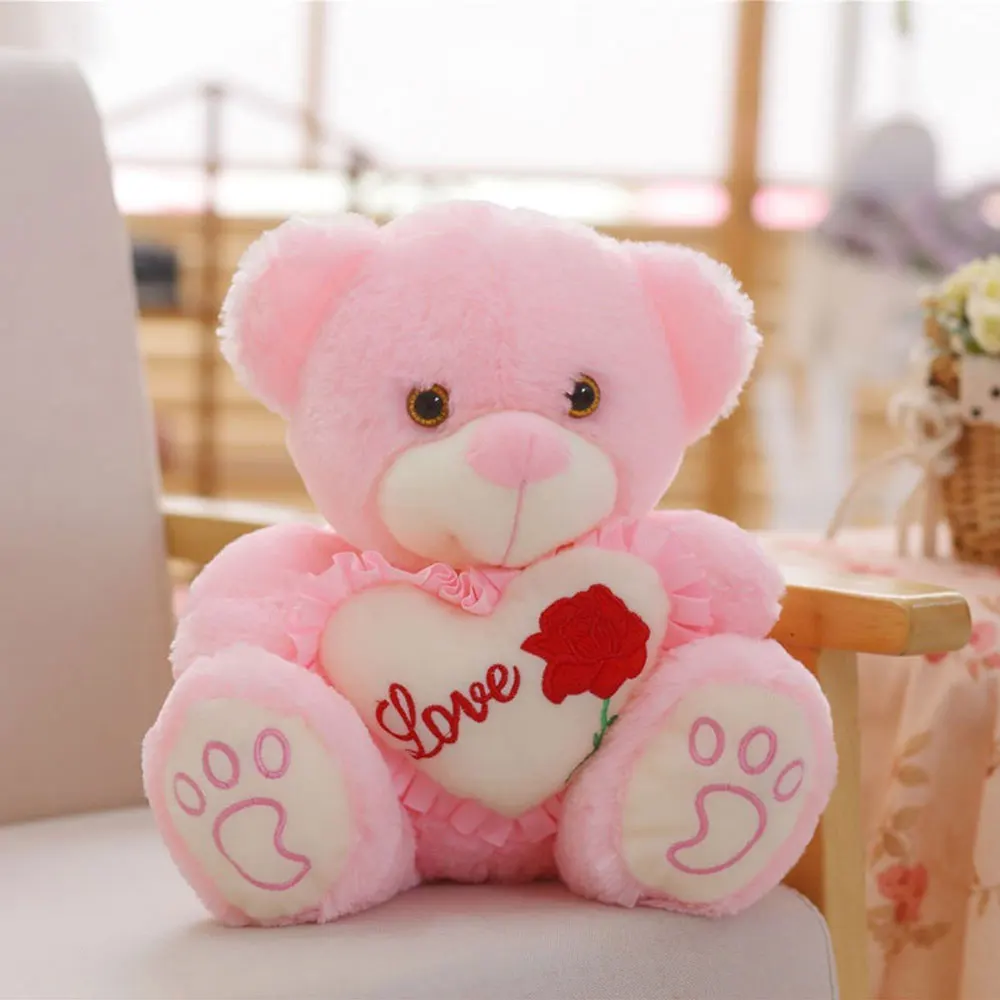 Valentine'S Day Soft Love Glowing Teddy Bear Stuffed Plush Toys Romantic Luminous Birthday Girlfriend Decorations | Дом и сад
