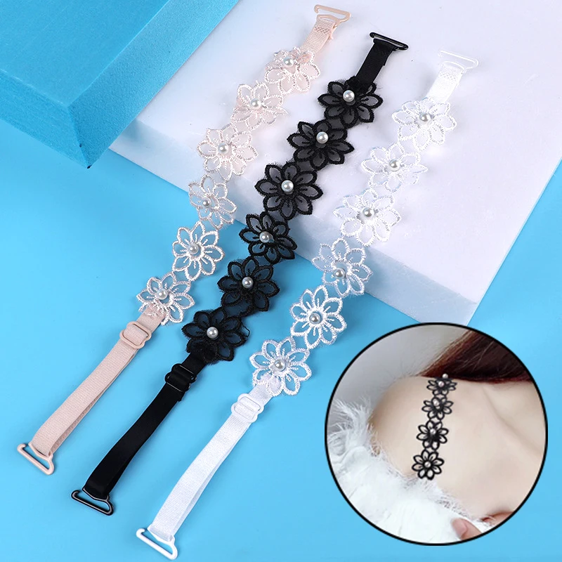 

1 Pair Sexy Lace Flower Bra Straps Hollow Elastic Double-Shoulder Belts Adjustable Non-Slip Buckle Holder Strap Bras Accessories