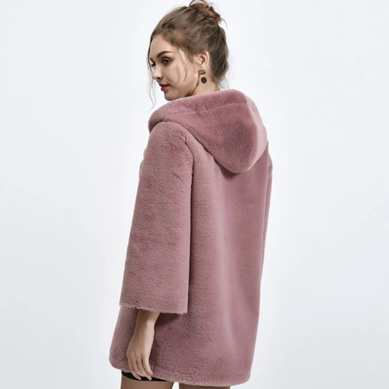 Новинка стильное зимнее модное меховое пальто женская двухсторонняя куртка