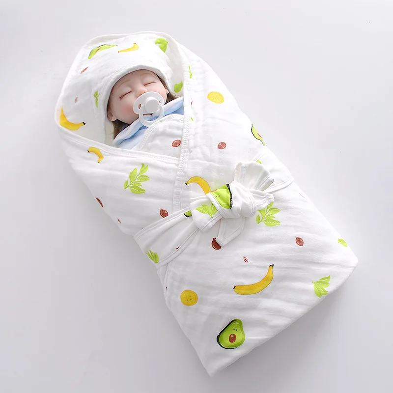 Colcha para beb&eacute; reci&eacute;n nacido de seis capas de algod&oacute;n puro, colcha para beb&eacute; reci&eacute;n nacido de gasa, edred&oacute;n para beb&eacute;, manta de oto&ntilde;o e invierno-4