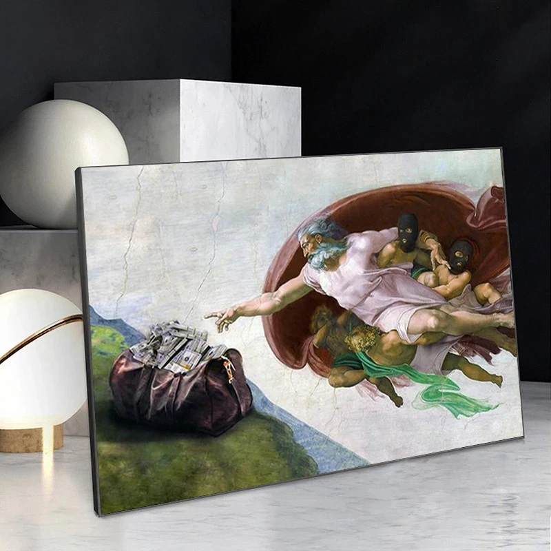 Знаменитые Картины Рука Бога Забавный постер и печать на холсте картина для