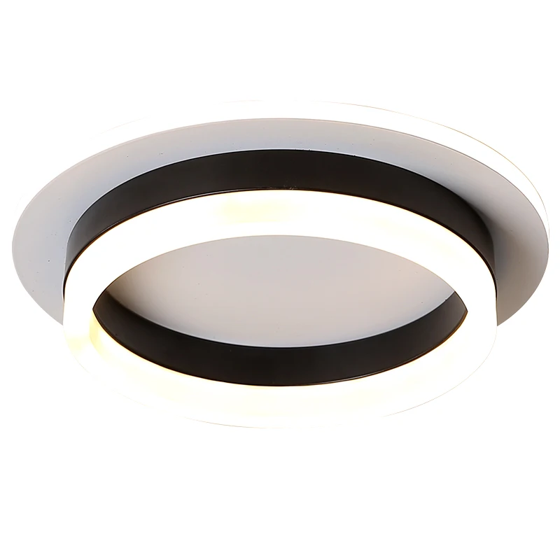

New Round Design LED Ceiling Light Corridor Art Gallery Decoration Front Balcony Lamp White Black Lamparas De Techo Plafondlamp