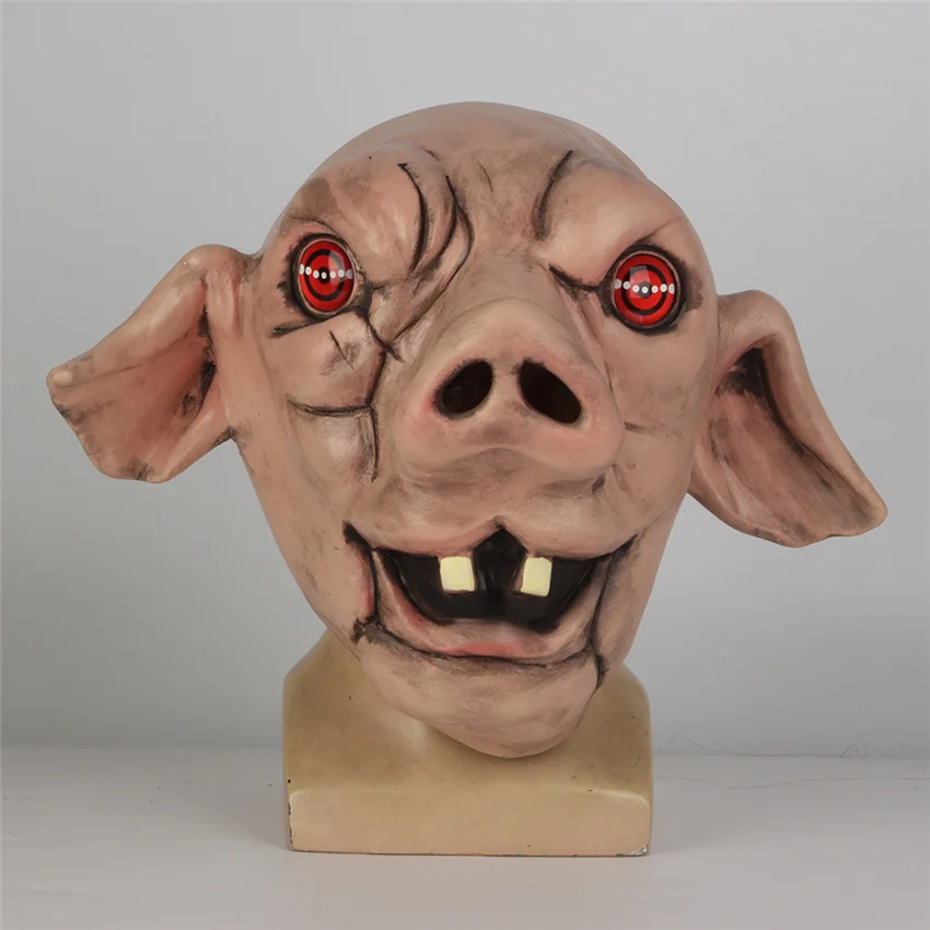 

Takerlama 2021 горячий Косплей из фильма Хэллоуин ужасная маска лицо полная голова латексная Свинья Маска Головной убор животные косплей реквизи...