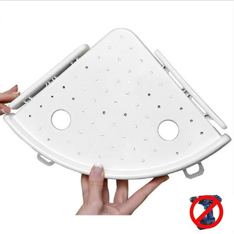 Угловая полка без дрели тройной настенный угловой стеллаж для хранения