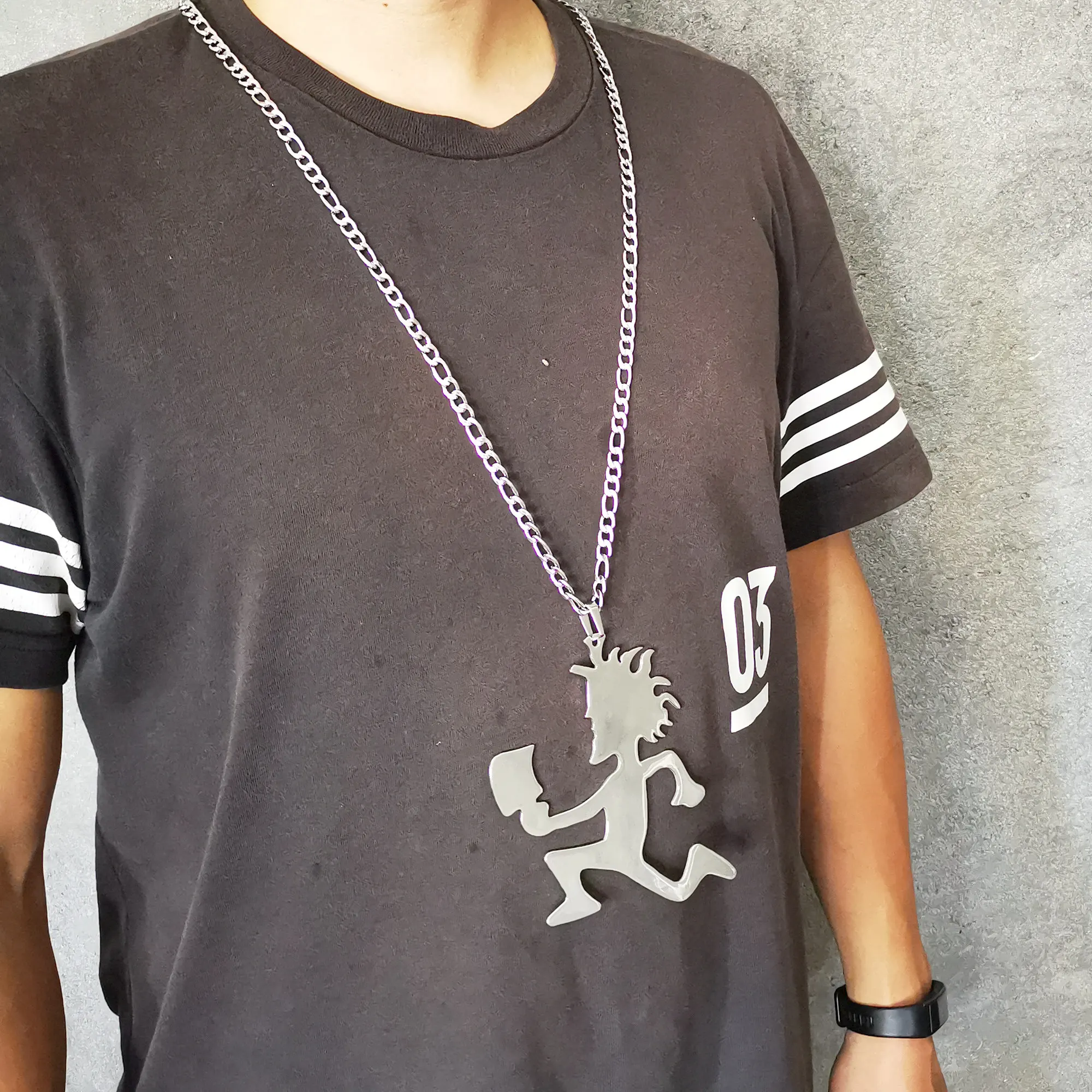 Cool Men High Quality Hatchetman&quotJoker Card&quot Shiny Polished Stainless Steel Necklace pendant w/40 inch 6mm Figaro Chain necklace |