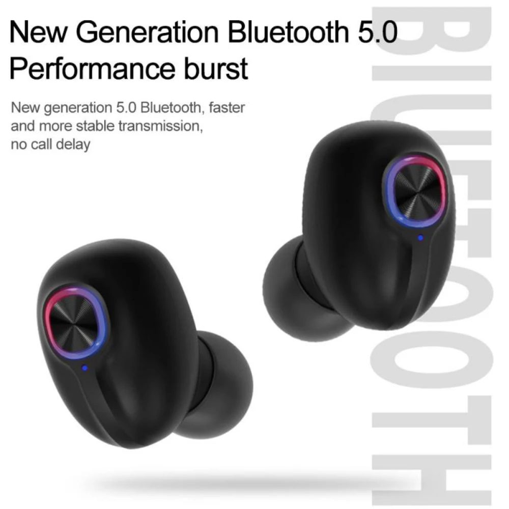 Мини наушники TWS с Bluetooth 5 0 беспроводные со светодиодным дисплеем спортивные