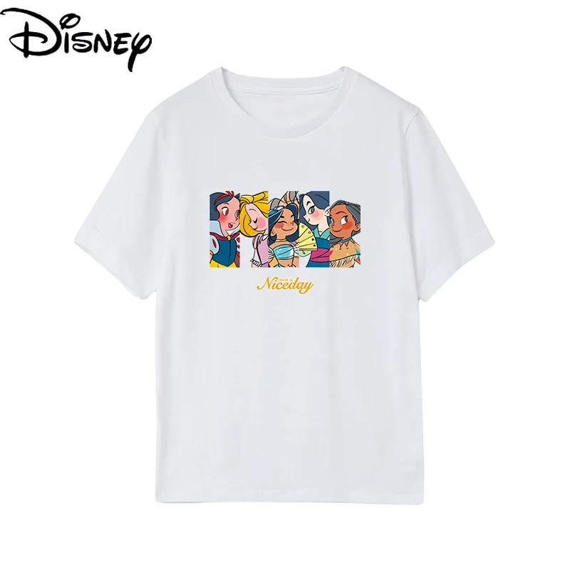 

Disney Fashion Ladies Loose and Comfortable Pure Cotton Short-sleeved Simple Casual Cute Cartoon Sweet Print T-shirt
