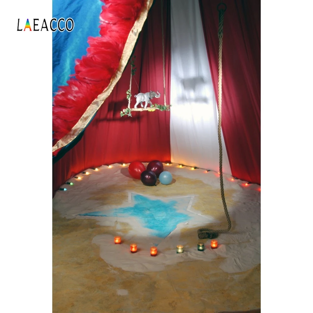 Laeacco цирк палатка сцены животных дети фотографии фоны день рождения Фотофон Фото
