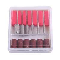 6pcslot nail electric drill bits grinding head kit sanding bands file set for filing machine pedicure manicure tools
