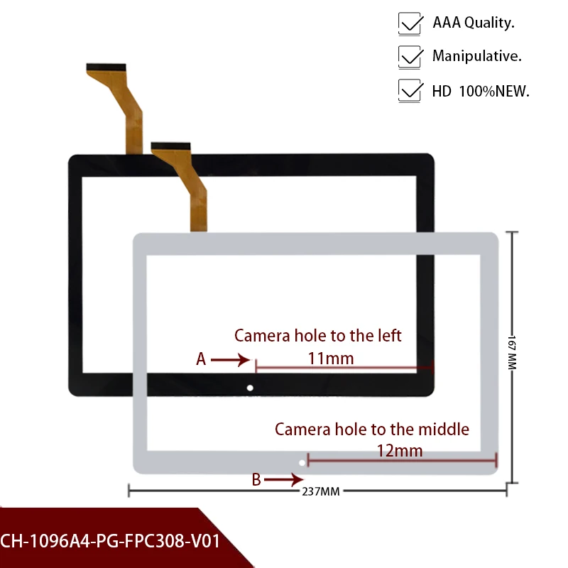 

100% Original New For 10.1 inch CH-1096A4-PG-FPC308-V01 ZS Tablet Parts touch screen panel Digitizer Sensor replacement