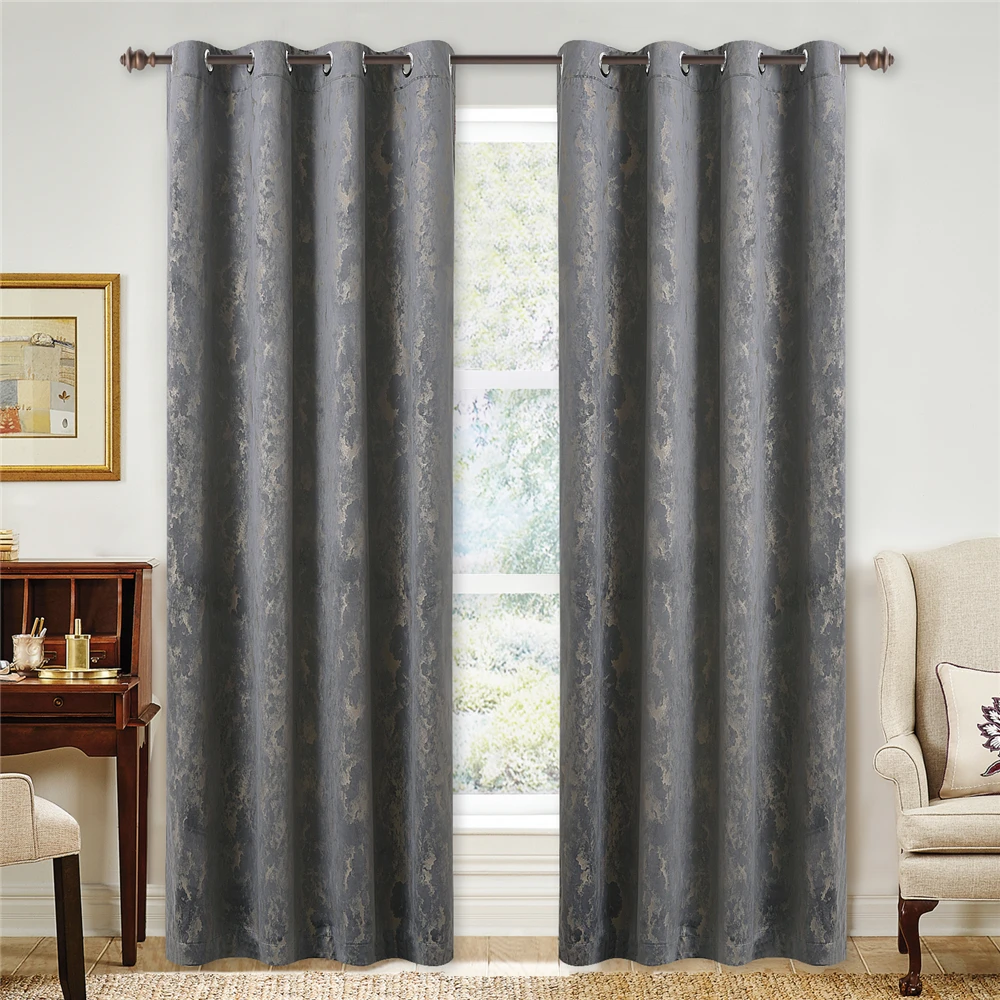 Dark Grey NICETOWN роскошные бархатные затемненные шторы классические с рисунком облаков, изолированные шторы для спальни, Роскошный домашний декор - Цвет: Dark Grey