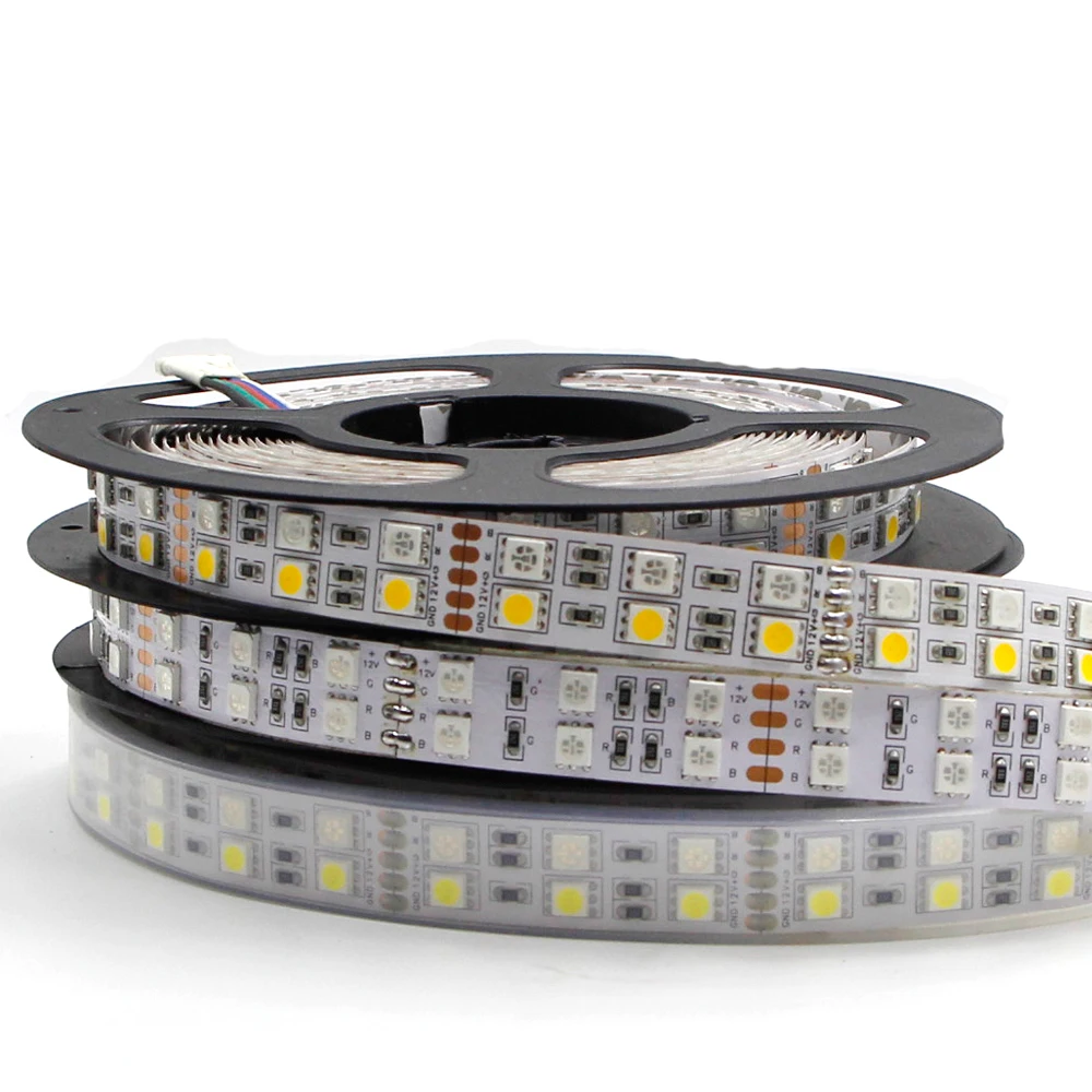 DC 12V 24V 5 м Двухрядные светодиодные прожекторы RGBW светодиодный полосы светильник