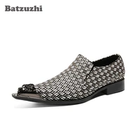 batzuzhi pointed toe formal leather dress shoes men luxury male formal party flats shoes handmade gentleman businessparty shoes
