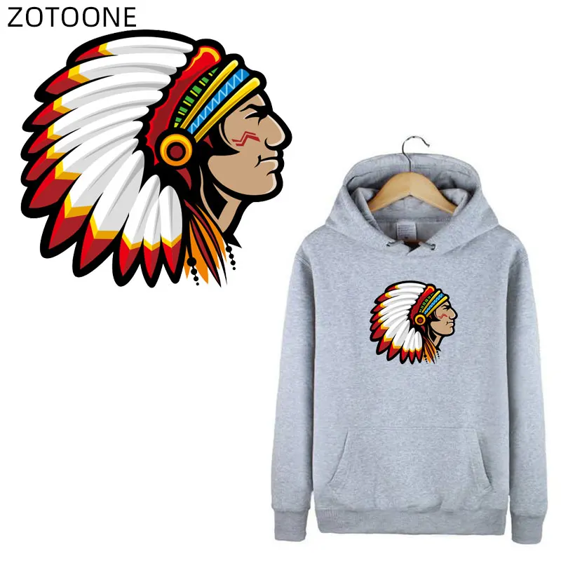

ZOTOONE Iron on Transfers Feather Man Patch for Clothes Stickers for Boys Kids Thermal Transfer Applications DIY Appliques G