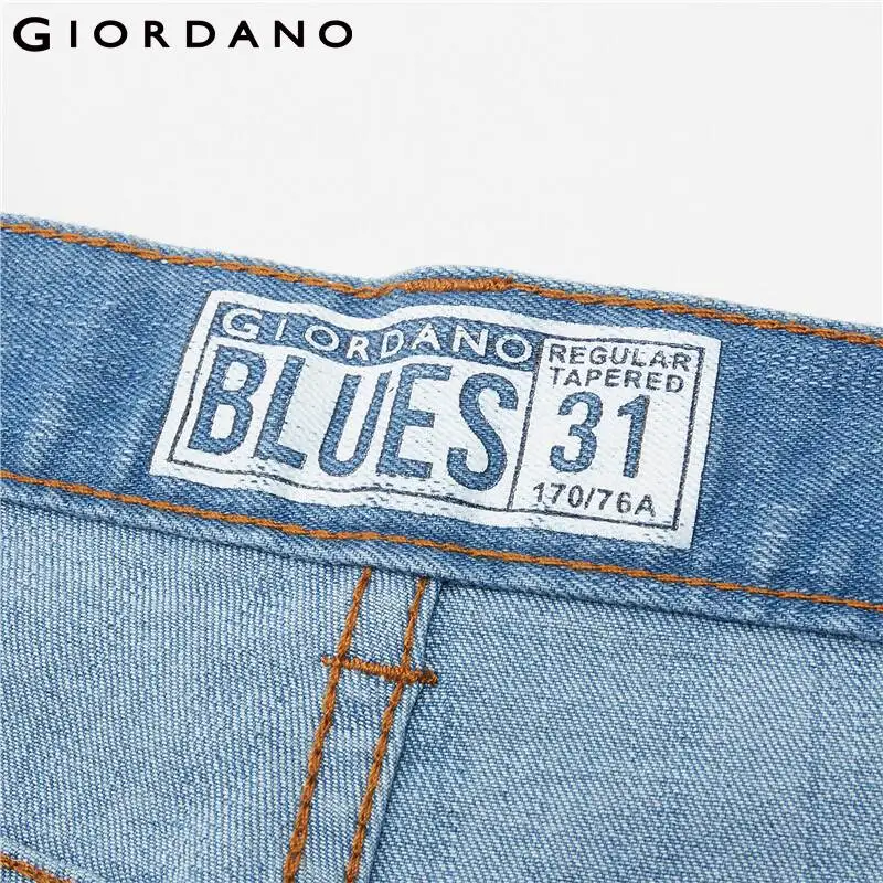 Giordano Men Jeans High-Tech Outcool Fabric Straight Demin Jeans Men Five Pocket Zip Fly Full Length Jeans Masculino 01111077