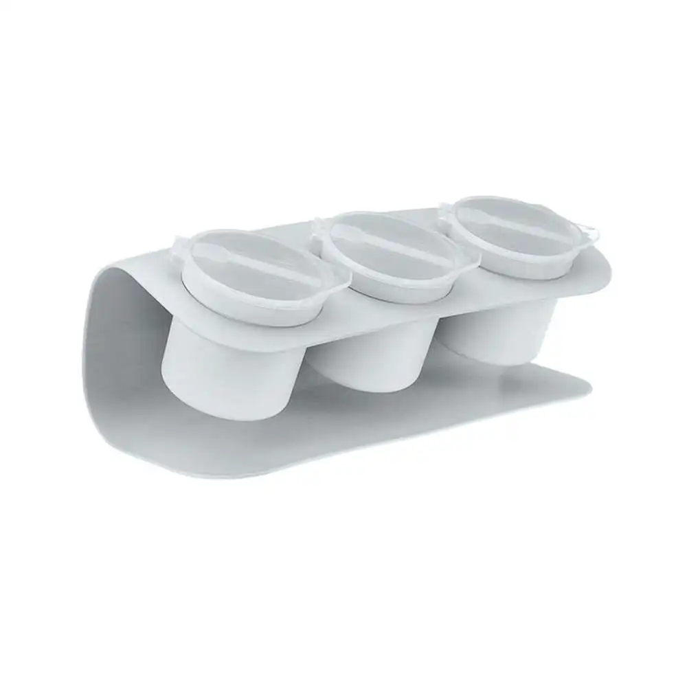 Прозрачная крышка с 3 отделениями коробка для приправ ложкой съемная крышкой