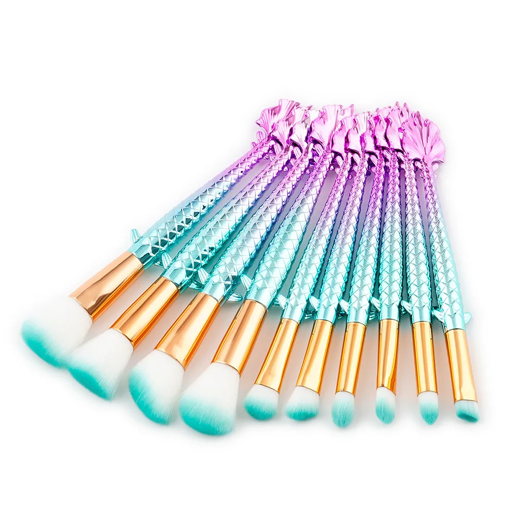 Новинка 10 шт. Фортуна рыба основа для век контур глаз губ макияж кисти набор