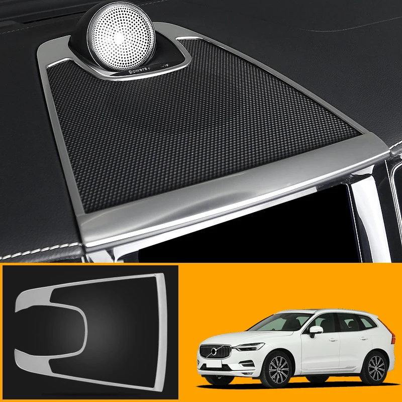 

Car Accessories for Volvo XC60 2018 2019 2020 2021 Stainless Steel Matte Interior Center Console Speaker Cover Trim