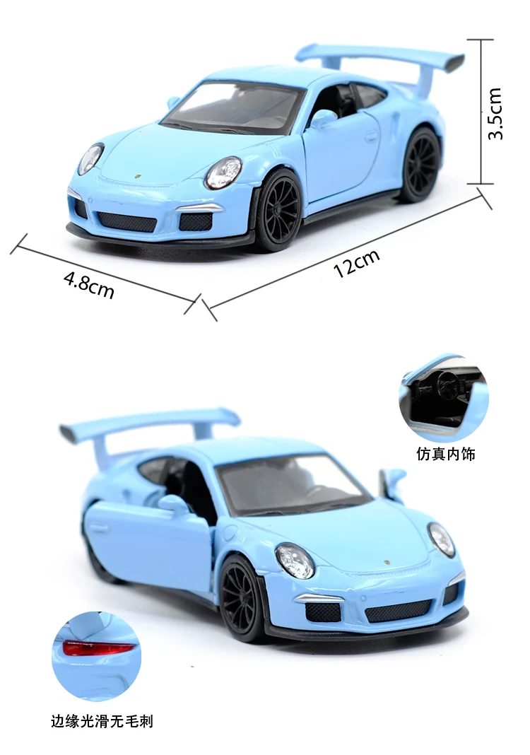 WELLY 1:36 911 GT3 RS Super sports car Alloy Diecast Car Model Toy With Pull Back For Children Gifts Toy Collection