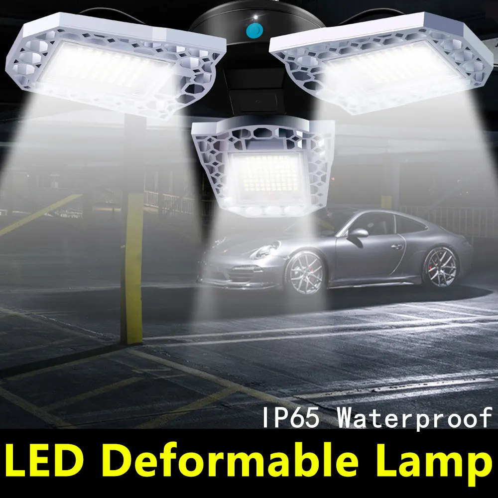 

UFO 60W 80W 100W LED E27 Garage Light Deformable LED 110V Bulb Waterproof LED High Bay Light Bulb 220V Lamp Workshop Lighting