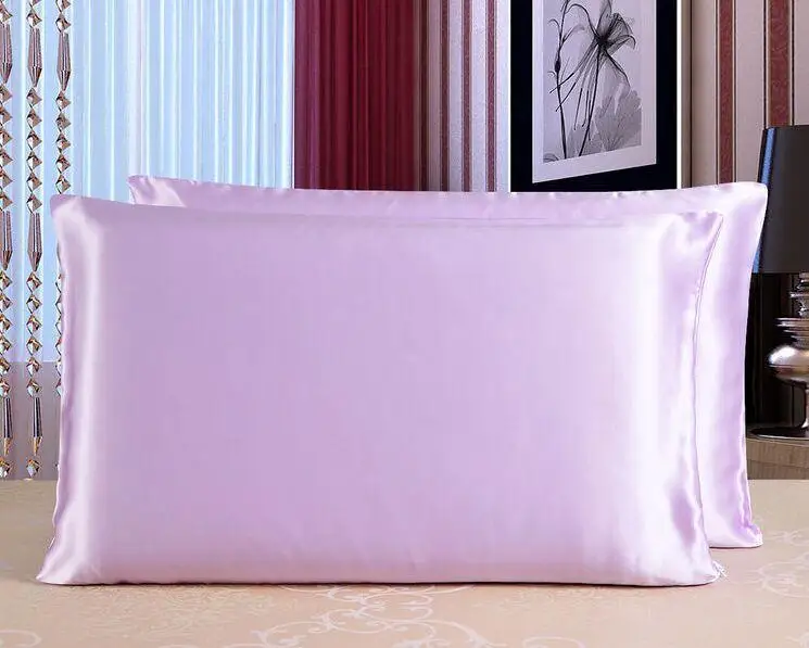 8 19m/m 100% pure silk pillowcase satin charmeuse fabric double side standard queen size 51cm*76cm | Дом и сад