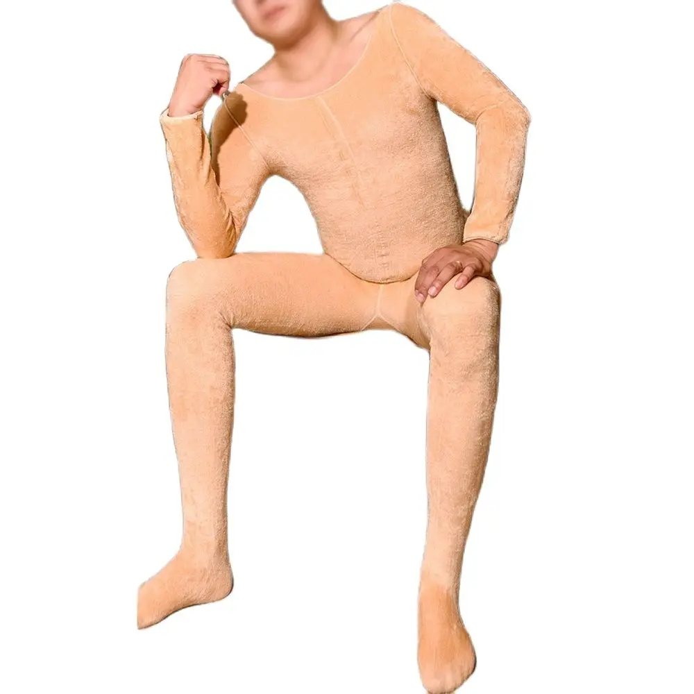 Комбинезон унисекс теплый флисовый комбинезон колготки и чулки для пениса