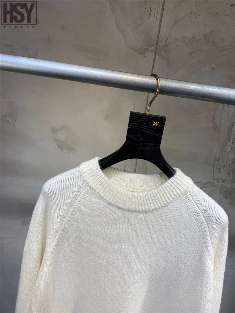 Осень зима 2019 новинка Женский пуловер с длинным рукавом и круглым вырезом