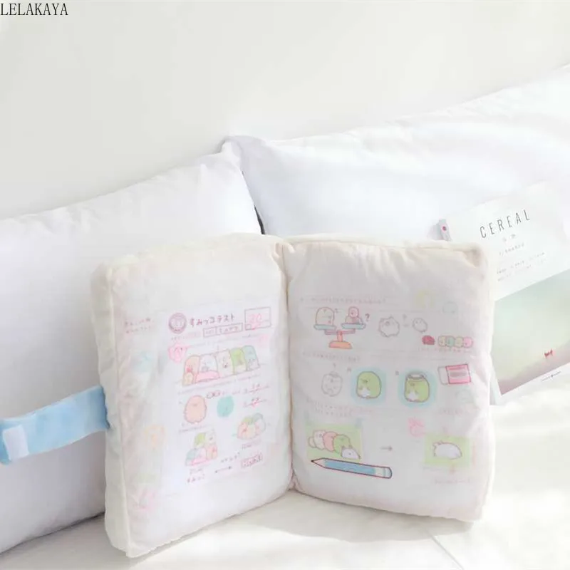 Мультфильм Аниме Sumikkogurashi животные напечатанные креативные плюшевые подушки мягкие в форме книги Складная задняя подушка подарок кукла 48 см