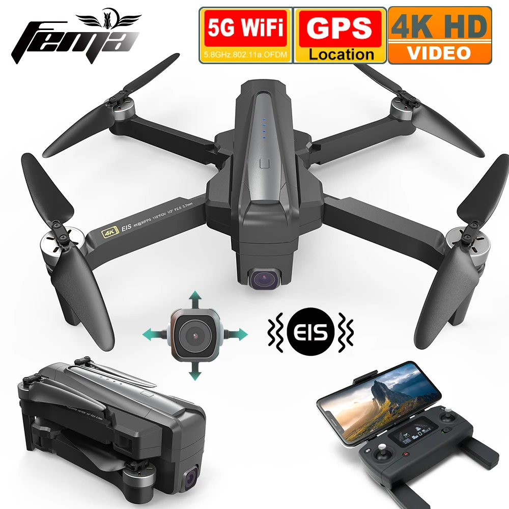

Профессиональный Дрон с GPS-камерой 4K для видеосъемки на большие расстояния, стандартный Wi-Fi FPV Бесщеточный Радиоуправляемый квадрокоптер, Д...