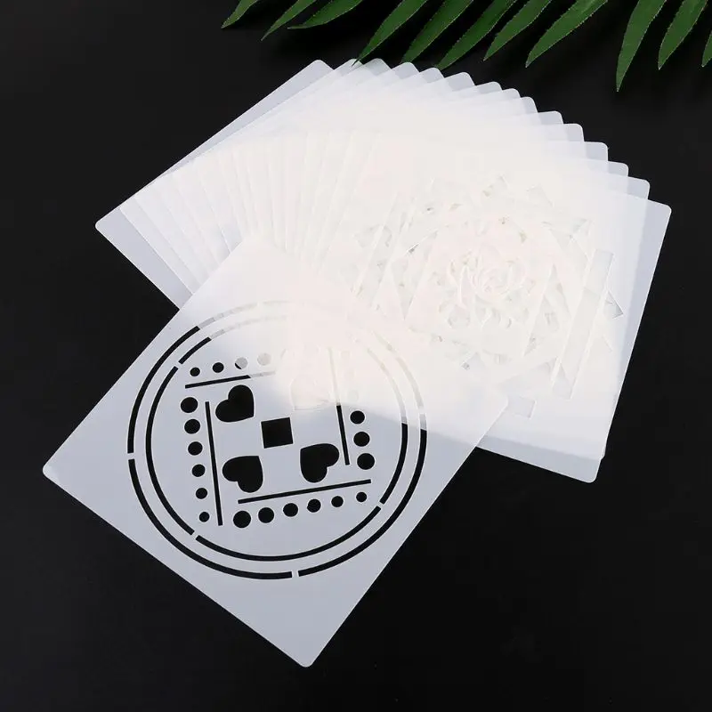 

16pcs Mandala Stencil Wall Painting DIY Drawing Template Stones Wood Funiture