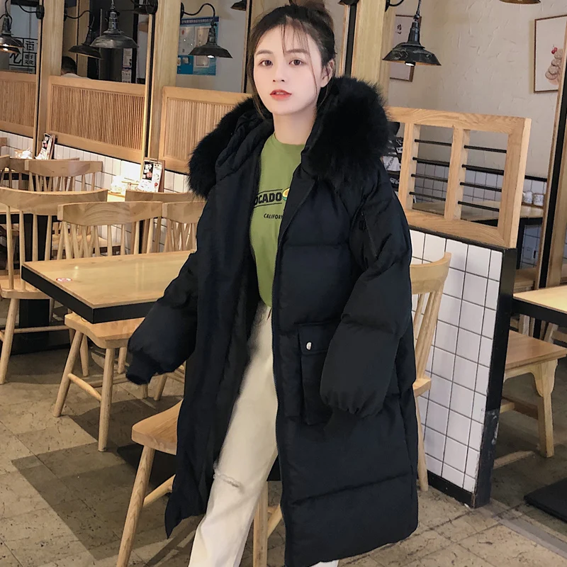Down jacket cotton jacket  new coat female winter down jacket Korean version of the long section of cotton jacket thick bread