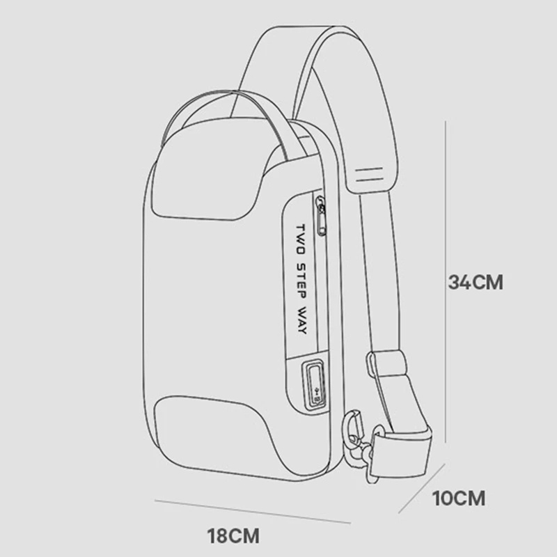 

Multifunction Shoulder Bag For Men Waterproof Customs Anti-theft Lock USB Charging For Phone Crossbody Chest Bag Dropship New