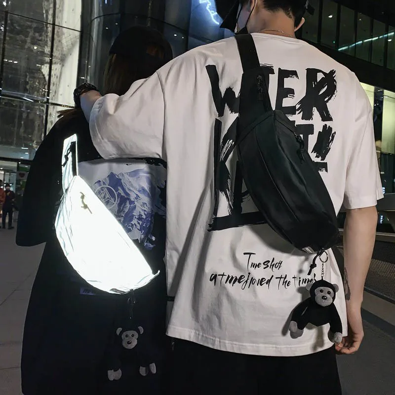 Trend Unisex Waist Pack 2021 Fashion Crossbody Pouch Street Style Reflection Hip Fanny Men Chest Bags Travel Phone |