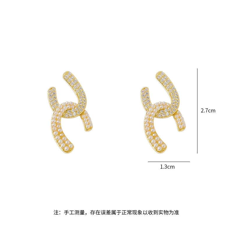 

Trendy Simple Geometirc Shape Drop Earrings For Women Pearl Shiny Zircon Personality Temperament Fashion Jewelry Gift Accessorie