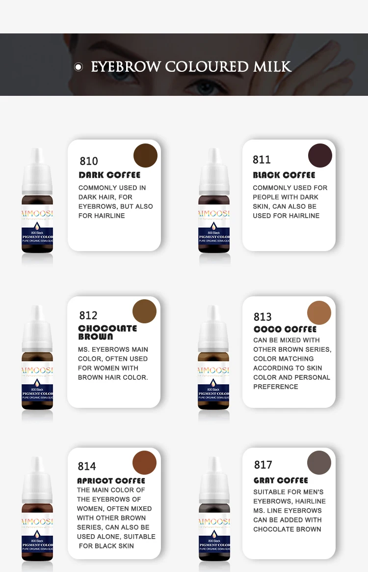 Бесплатная доставка 32 бутылки тату микро Перманентный макияж Пигмент для бровей