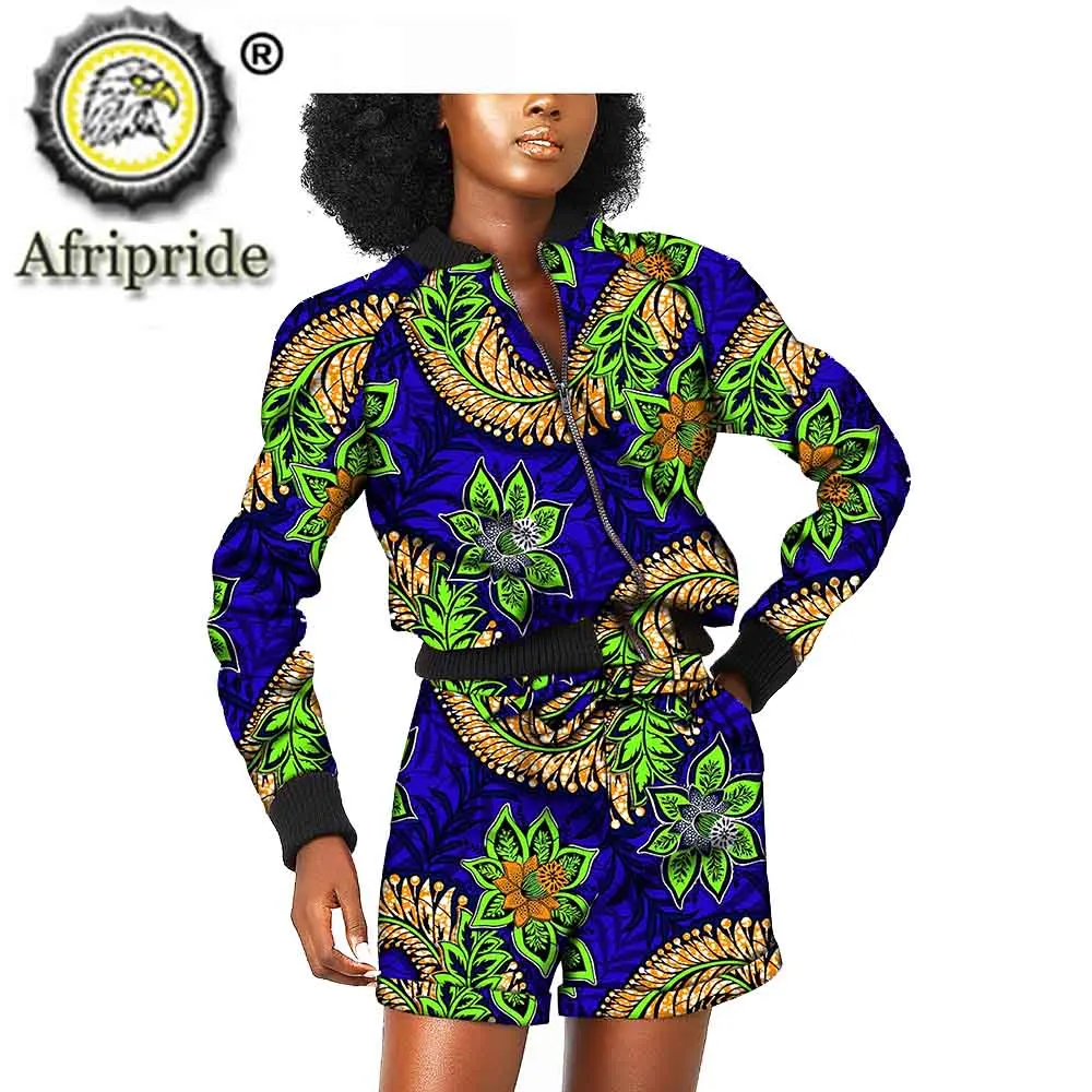 Костюм в африканском стиле для женщин Dashiki пальто куртка и шорты комплект из 2