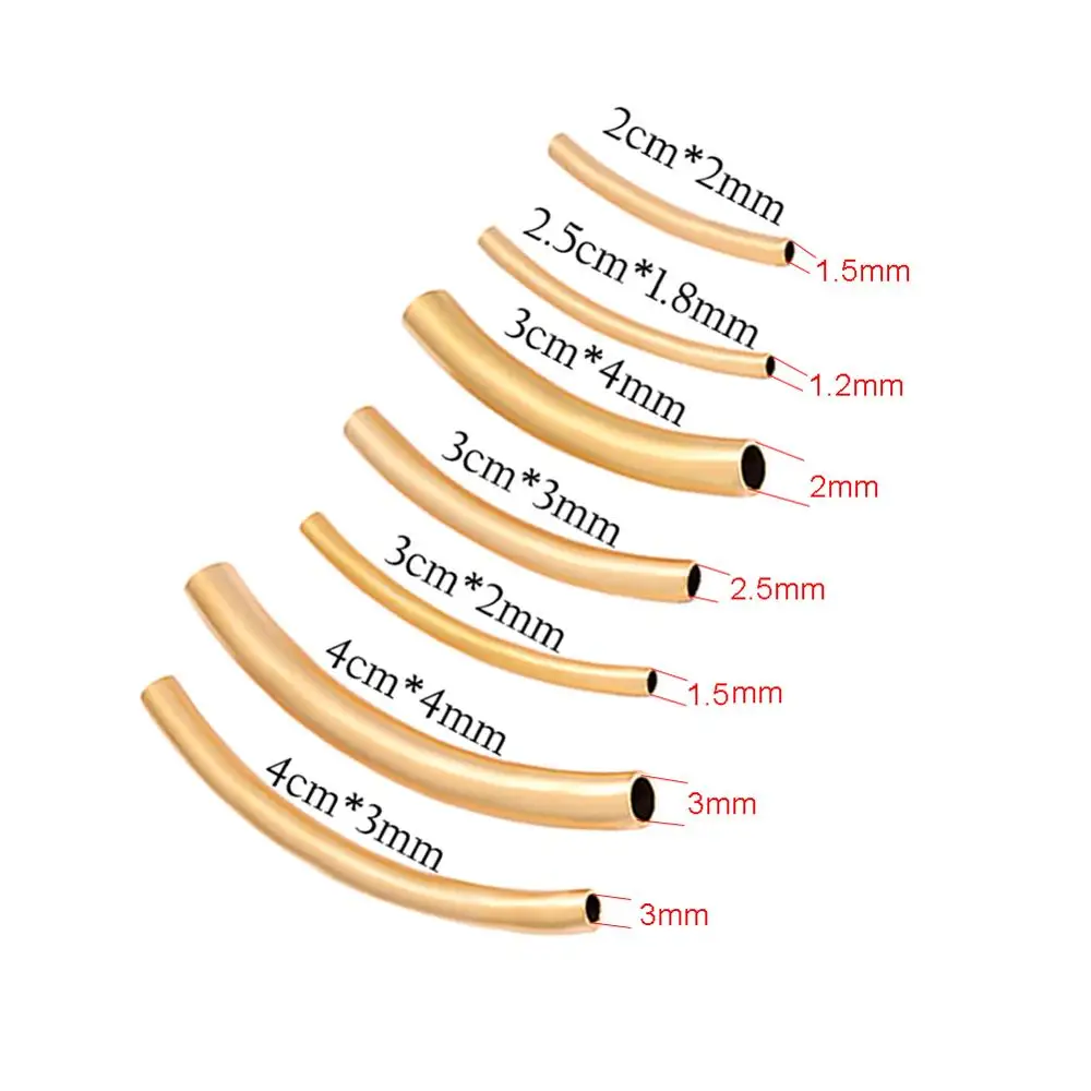 Длинная изогнутая трубка для лапши из нержавеющей стали гладкая Золотая
