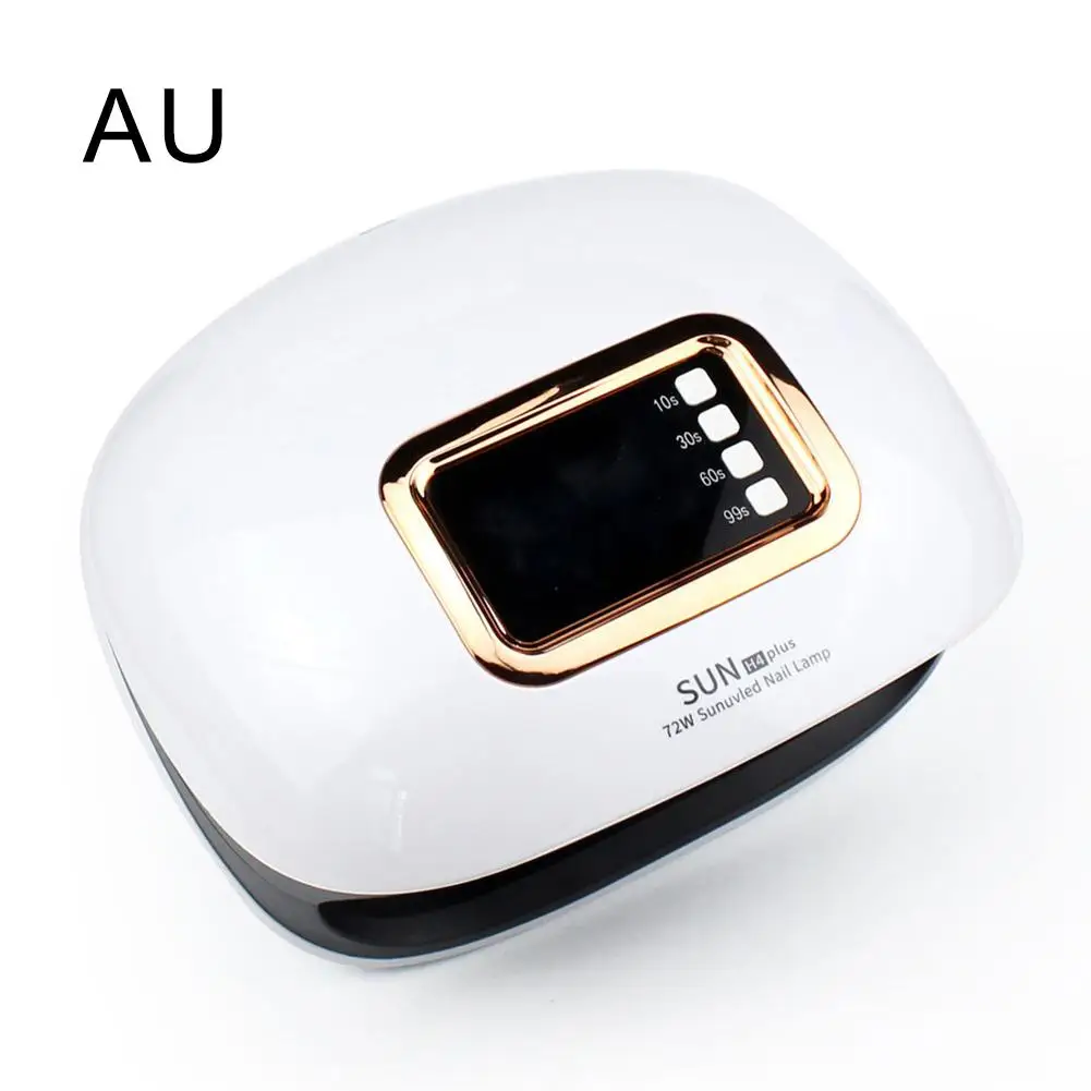 AU SUN H4 Plus ледяная лампа для маникюра светодиодная УФ-лампа для ногтей 72 Вт отверждающая Гель-лак машина с таймером 10s 30s 60s 99s40 - Цвет: AU