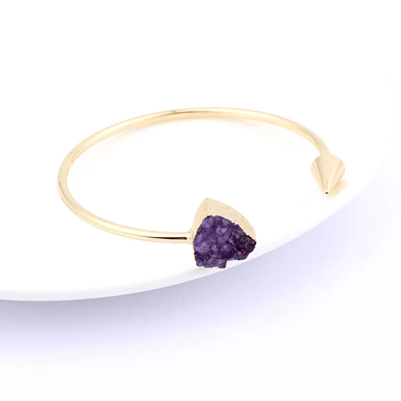 Bijoux Boho золотого цвета Винтажные Ювелирные изделия из смолы Druzy Асимметричная ручная манжета Регулируемый браслет Femme для женщин браслеты Bileklik Bts