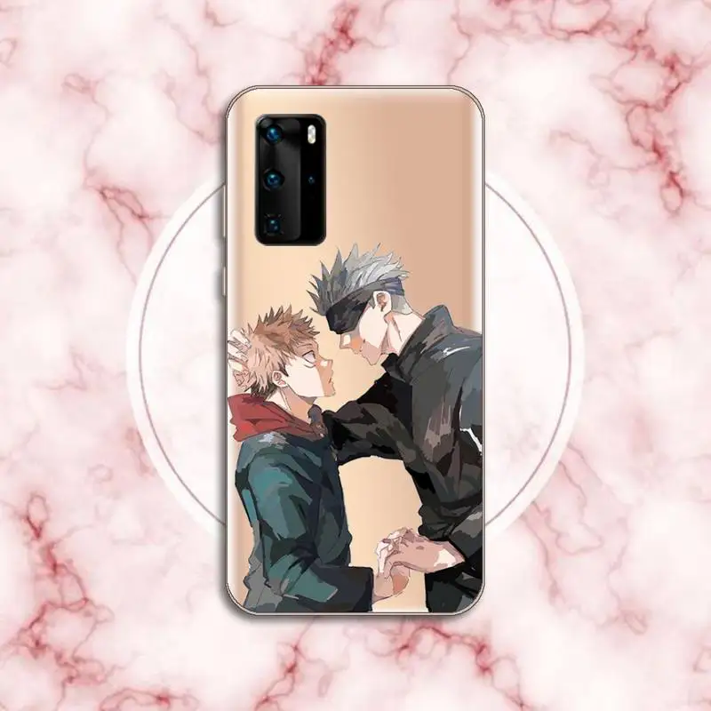

Japan Anime Jujutsu Kaisen Phone Case Transparent for Huawei P20 P30 P40 lite pro P smart 2019 honor 8x 10i