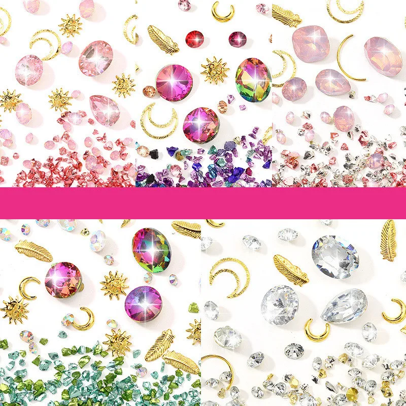 5 штук в упаковке металлические украшения для дизайна ногтей жемчужные камни