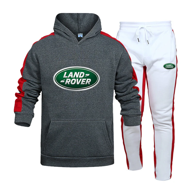

Men's Land Rover car logo brand stitching hoodie sportswear tide brand men's hoodie + trousers men's streetwear