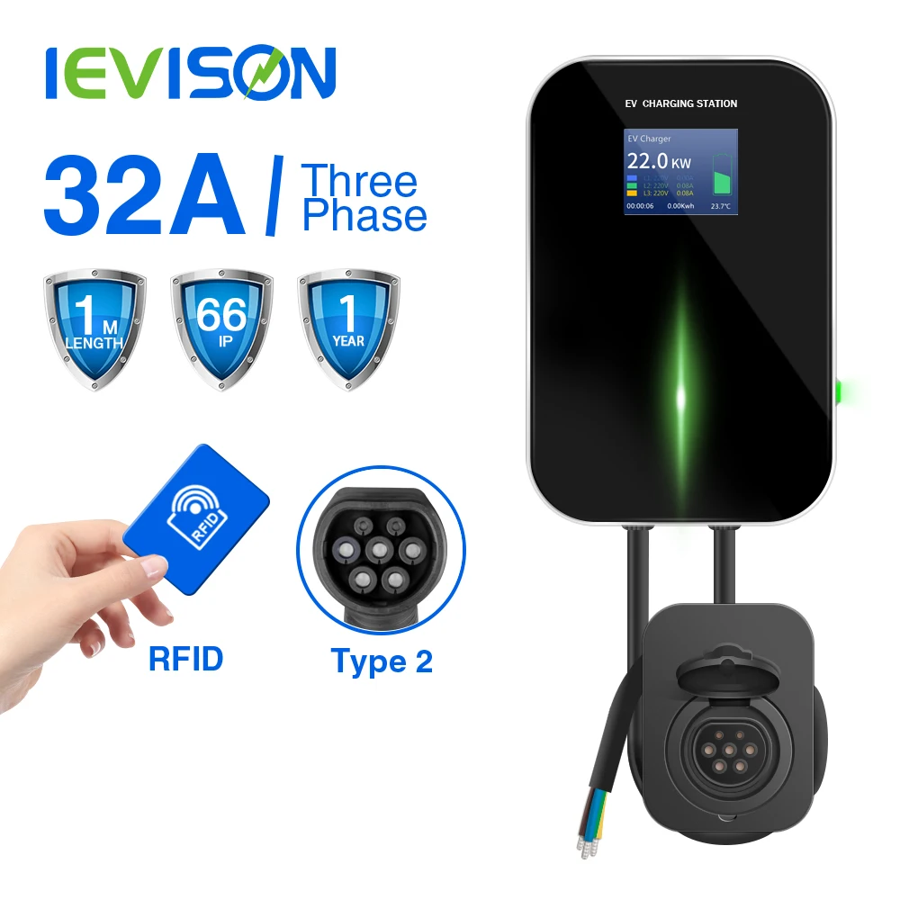 32 фазный Wllbox EV зарядное устройство настенное с rfid зарядной станцией для