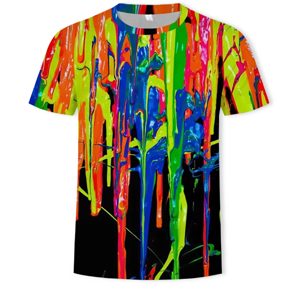 

Men's Women's 3d Printing T-shirt Couple Shirt Space Color Graphic Short Sleeve Xs-6xl