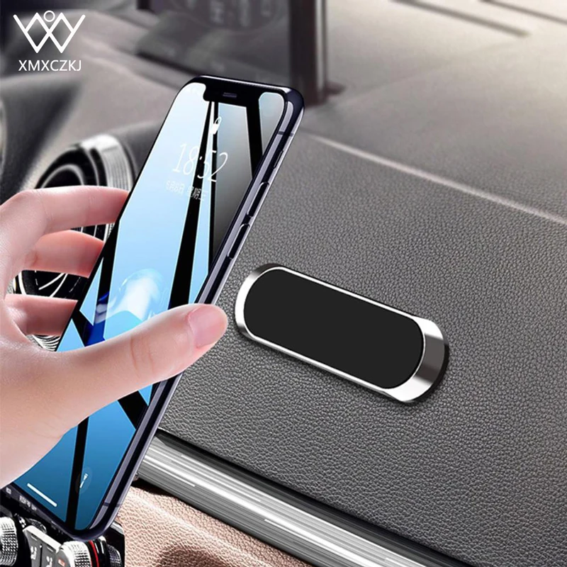 

Magnetic Car Phone Holder Mini Strip Shape Stand Car Air Vent Mount For iPhone Samsung Xiaomi Metal Magnet Car Mount For Wall