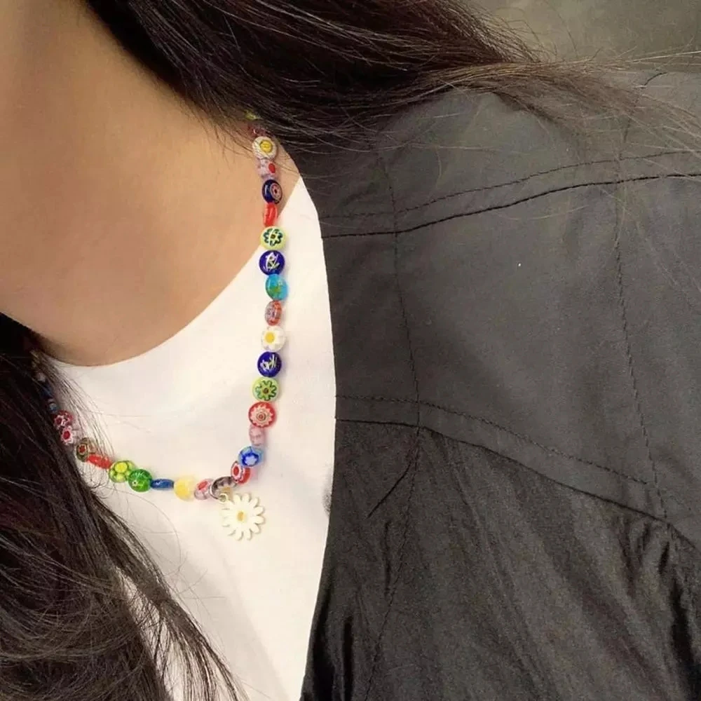 HUANZHI 2020 New Korean Irregular Geometric Transparent Colorful Acrylic Clear Natural Stones Choker Necklace for Women Jewelry | Украшения