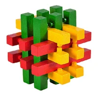 4 stars super difficult kongming lock toys chinese traditional unique wooden puzzles classical intellectual cube educational toy