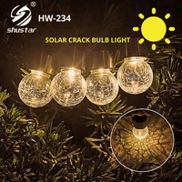 outdoor solar lantern waterproof crack glass ball light christmas decoration lighhts for gardensfenceschristmas treeyardetc