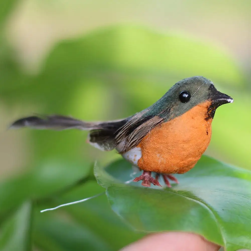 12 шт Искусственный пенный перо имитация Робин птица подвесная подвеска