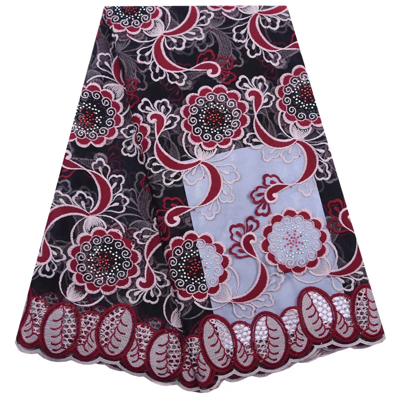 Африканская новейшая кружевная ткань фуксия нигерийская молочная шелковая с